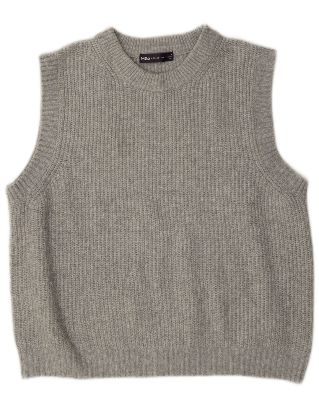 Marks & Spencer Dame Vest Tank Top UK 14 Medium Grå Polyester