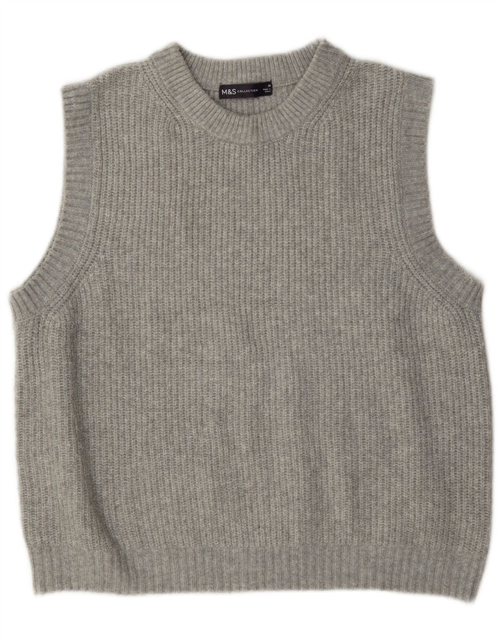 Marks & Spencer Dame Vest Tank Top UK 14 Medium Grå Polyester