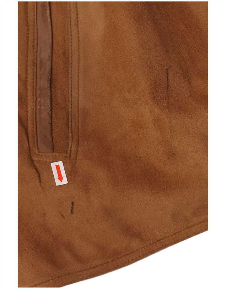 EMPORIO E.G.A Bomberjakke i ruskind til mænd UK 42 XL Beige