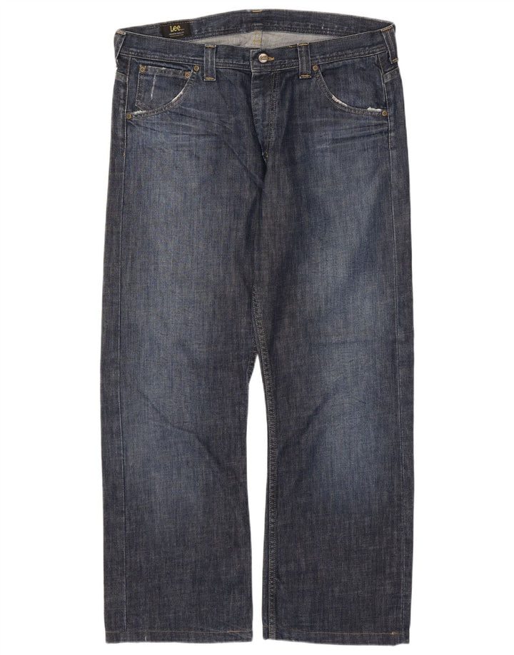 LEE Herre Dillon Straight Jeans W36 L30 Marineblå Bomuld