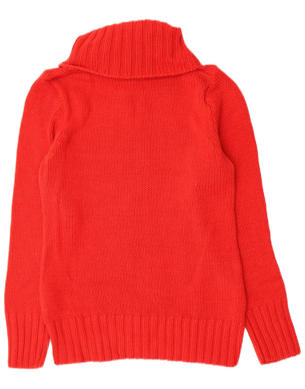 Vintage Dame Roll Neck Jumper Sweater UK 12 Medium Red Wool