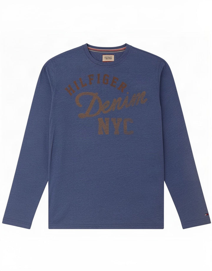 Tommy Hilfiger Herre grafisk top Langærmet lille blå bomuld