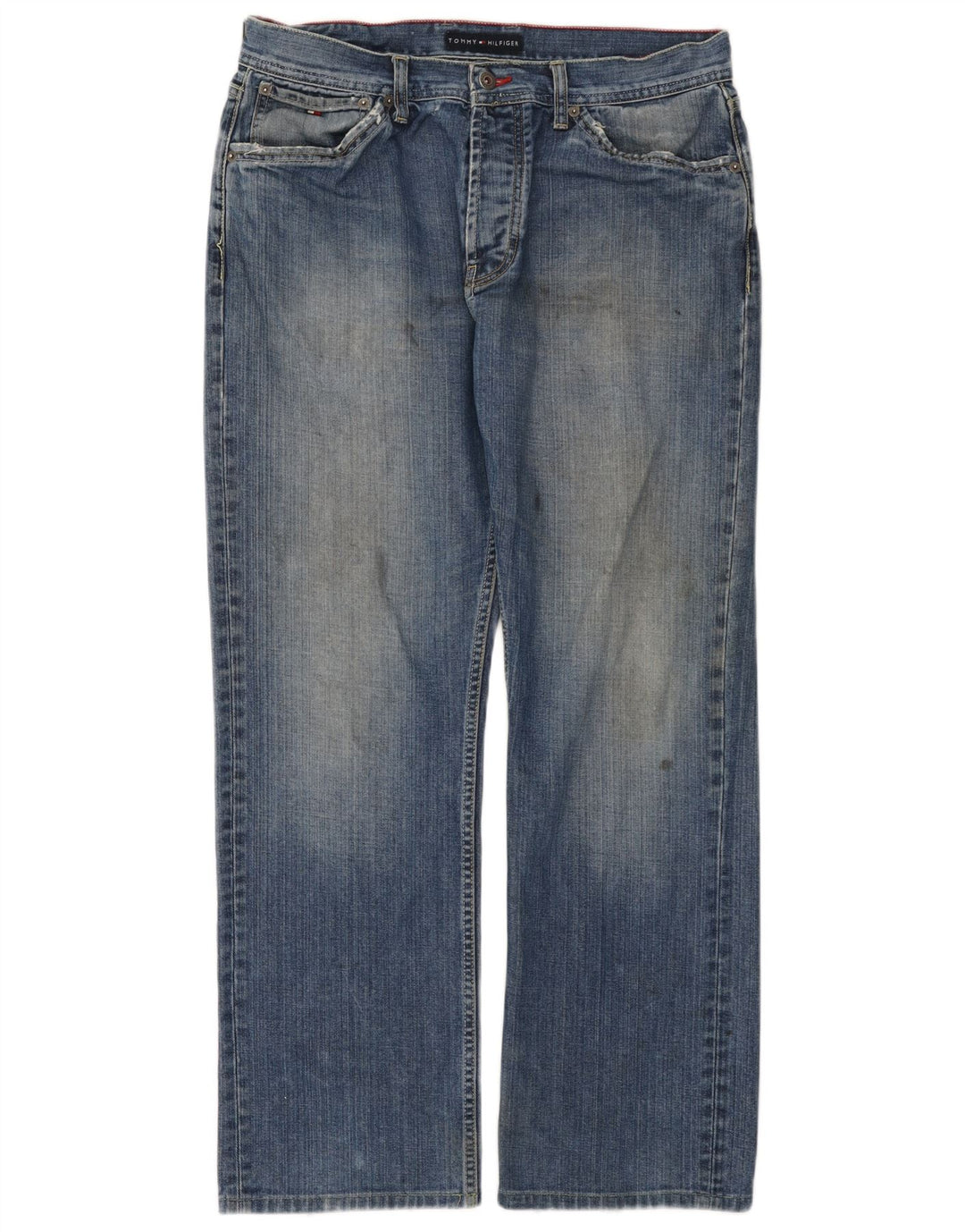 Tommy Hilfiger Straight Jeans til mænd W34 L32 Blå Bomuld