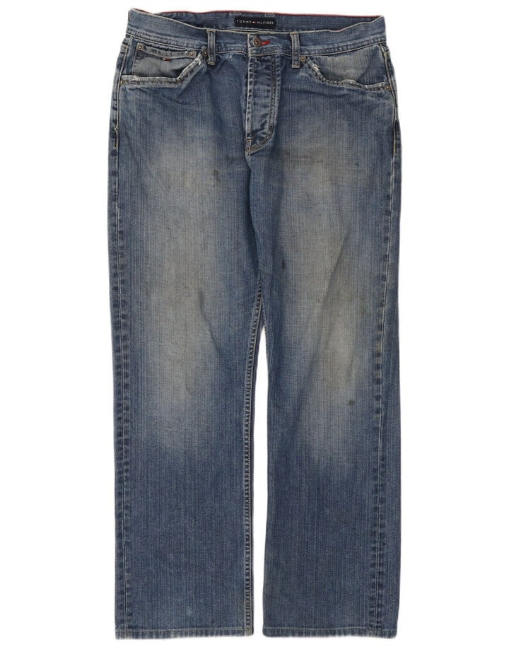 Tommy Hilfiger Straight Jeans til mænd W34 L32 Blå Bomuld
