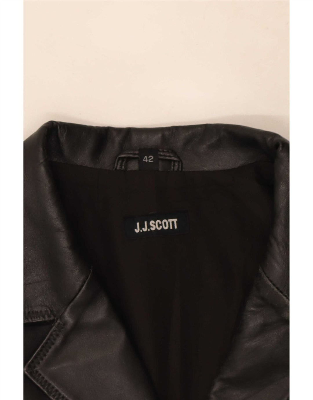 J.J.Scott Dame 3-knaps læder blazerjakke IT 42 Medium Sort