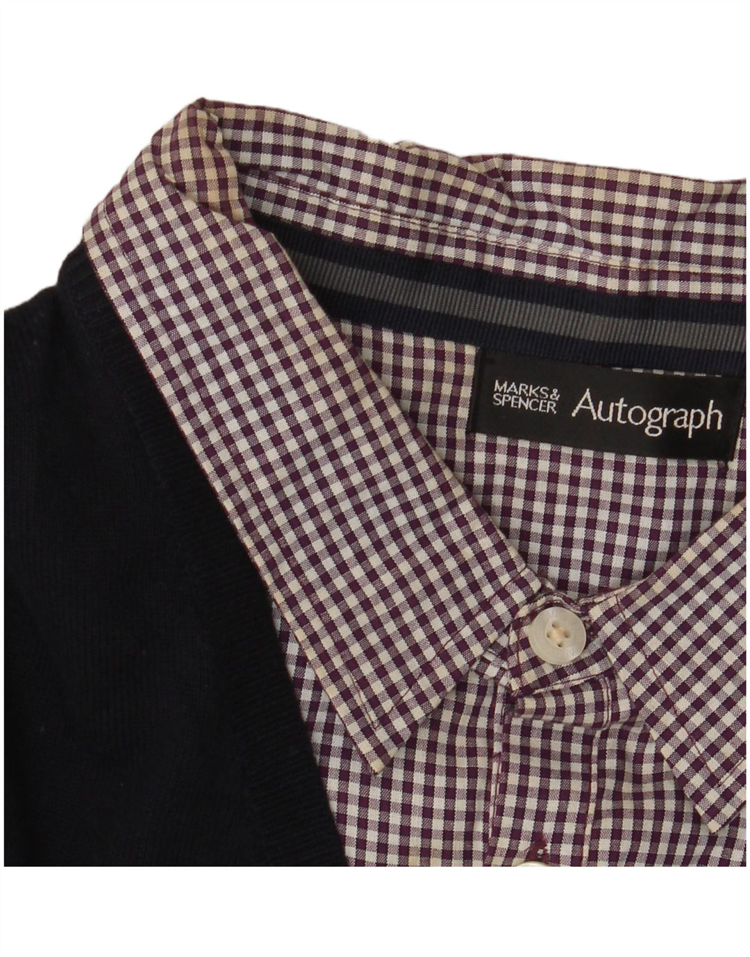 Marks & Spencer Herre Autograph V-hals sweater Stor marineblå bomuld