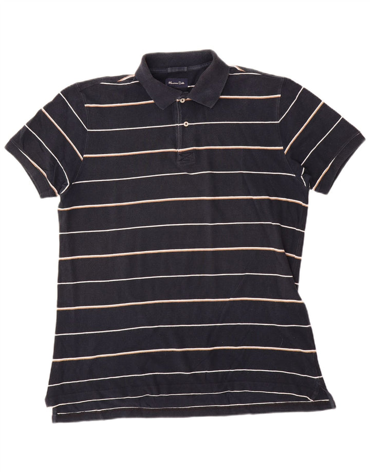 Massimo Dutti Herre poloshirt Stor marineblå stribet