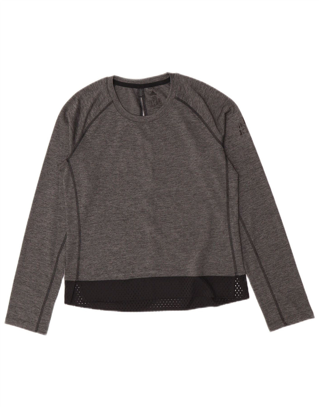 Adidas Dame Top Langærmet UK 4/6 XS Grå Colourblock Polyester