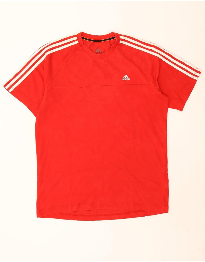 Adidas Herre Climalite T-Shirt Top Stor Rød Bomuld