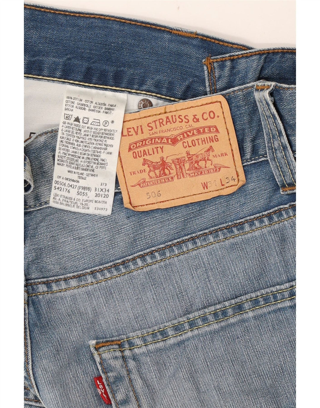 Levi's Herre 506 Straight Jeans W31 L30 Blå Bomuld