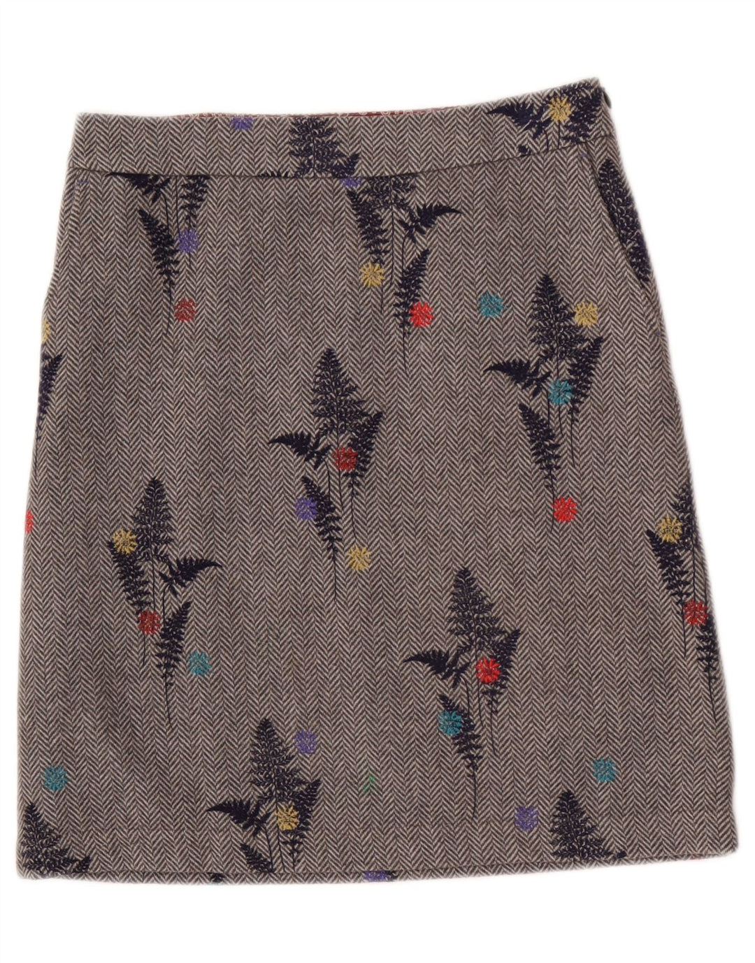 White Stuff Dame A-Line nederdel UK 8 Small W30 Grey Floral Polyester