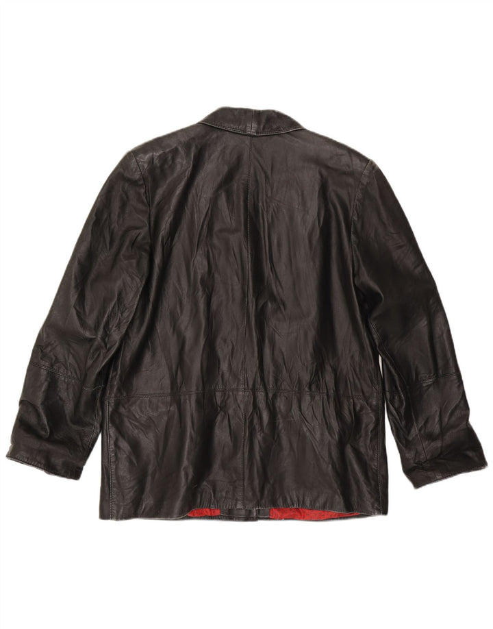 Vintage dame læderjakke IT 50 XL sort læder