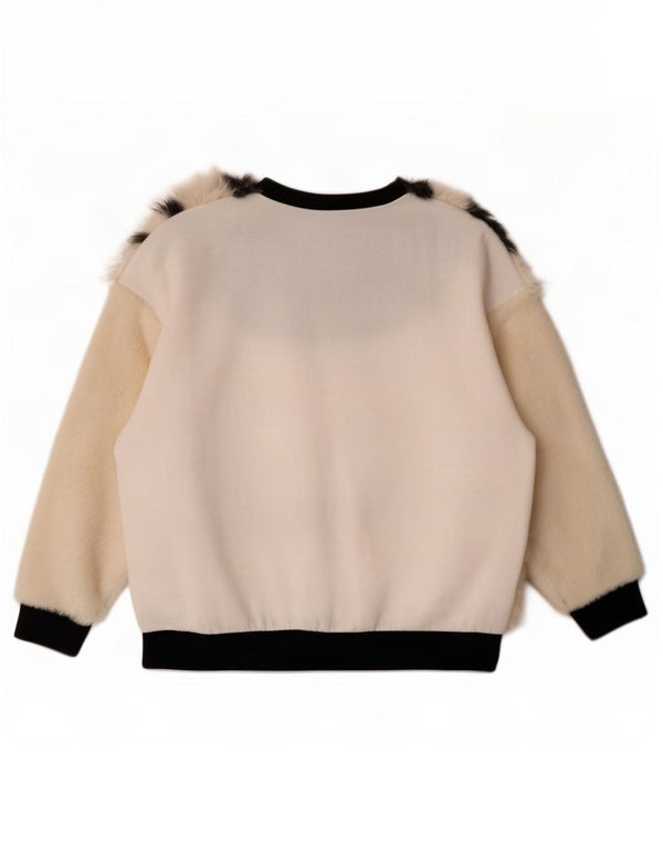 Zara Womens Oversized Sweatshirt Jumper UK 16 Large Off White Colourblock