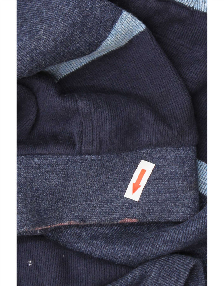 Marks & Spencer Langærmet Rugby Polo Shirt til mænd Medium Navyblå stribet
