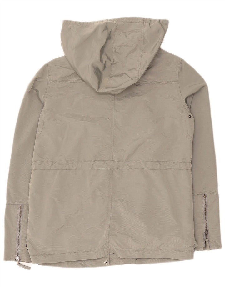 Calvin Klein Jeans Dame Hooded Utility Jacket UK 14 Medium Grey
