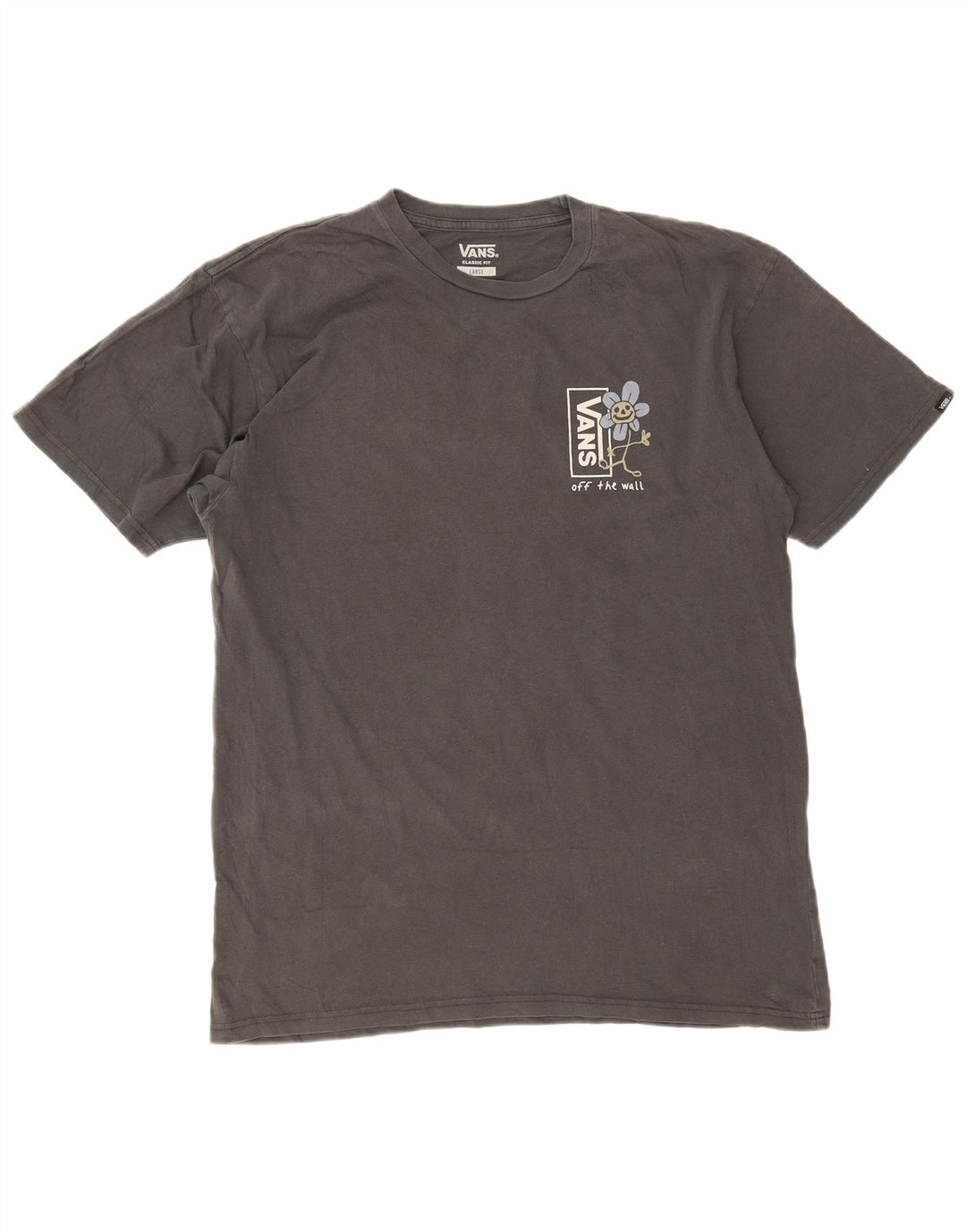 Vans Herre Classic Fit Grafisk T-Shirt Top Stor Grå Bomuld