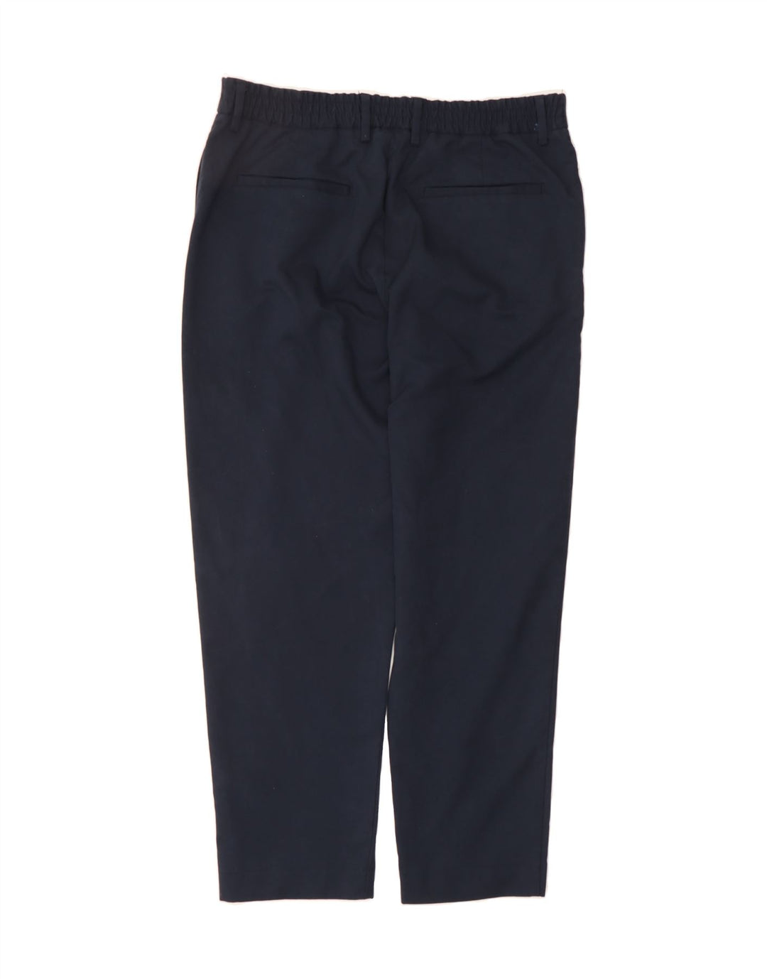 ZARA Womens Straight Chino Trousers Large W32 L27 Navy Blue Polyester Vintage Zara and Second-Hand Zara from Messina Hembry 