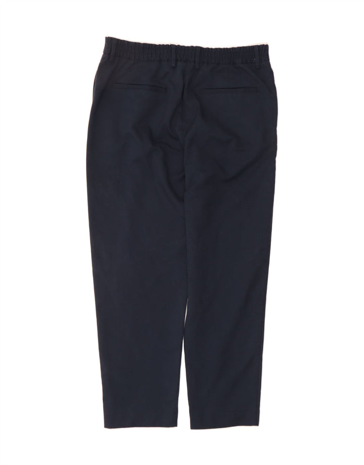 ZARA Womens Straight Chino Trousers Large W32 L27 Navy Blue Polyester Vintage Zara and Second-Hand Zara from Messina Hembry 