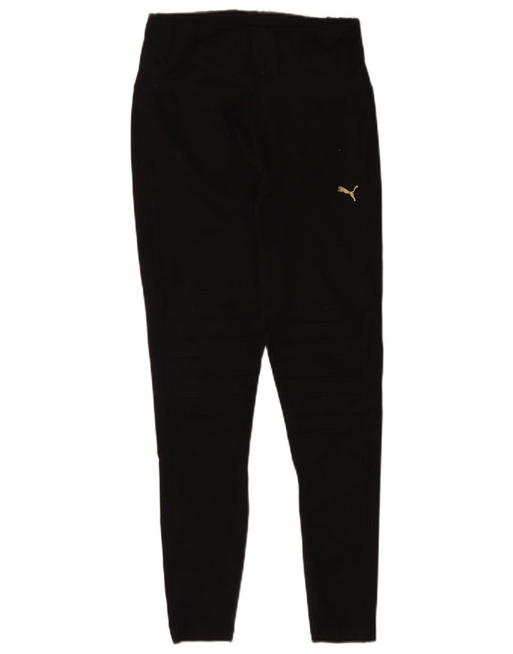 PUMA Womens Leggings UK 14 Medium Black Colourblock