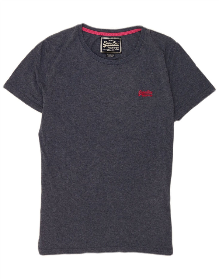 Superdry T-shirt top til mænd, stor blå bomuld