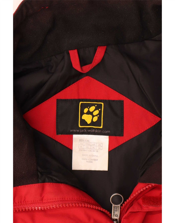 Jack Wolfskin Herre Windbreaker Jacket UK 44 XL Rød Colourblock Polyamid