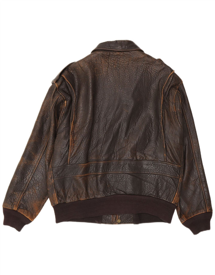 Vintage herre læderjakke IT 48 Medium Brun