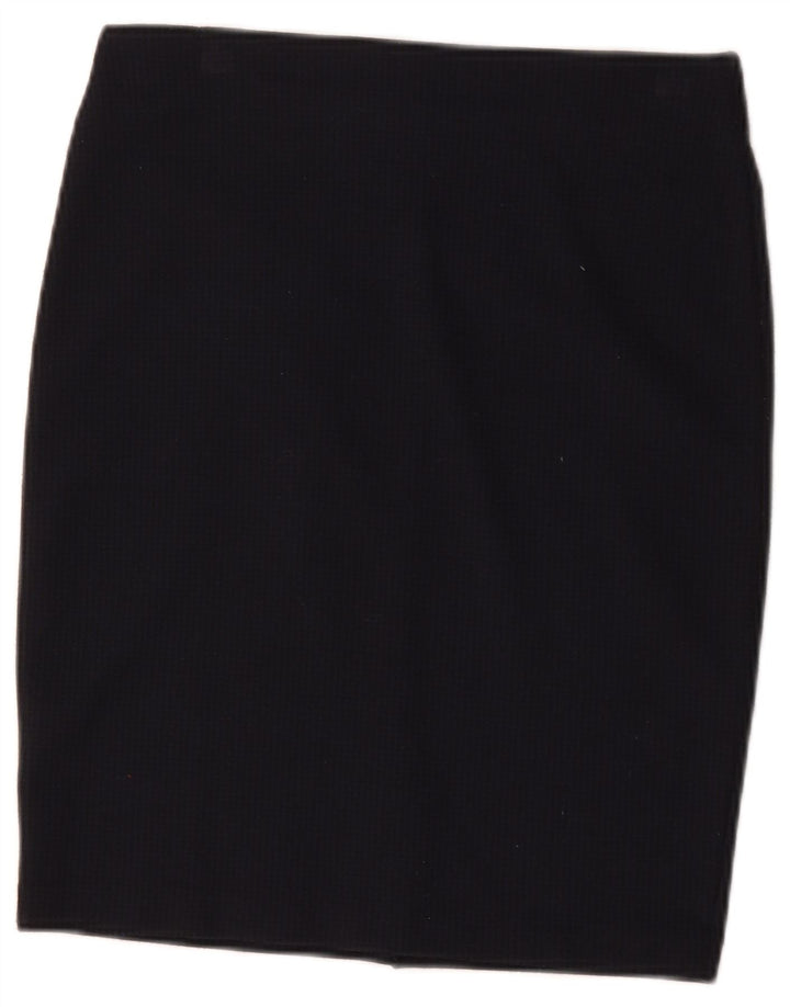 Esprit Womens Pencil Skirt Small W27 Navy Blue Gingham Polyester
