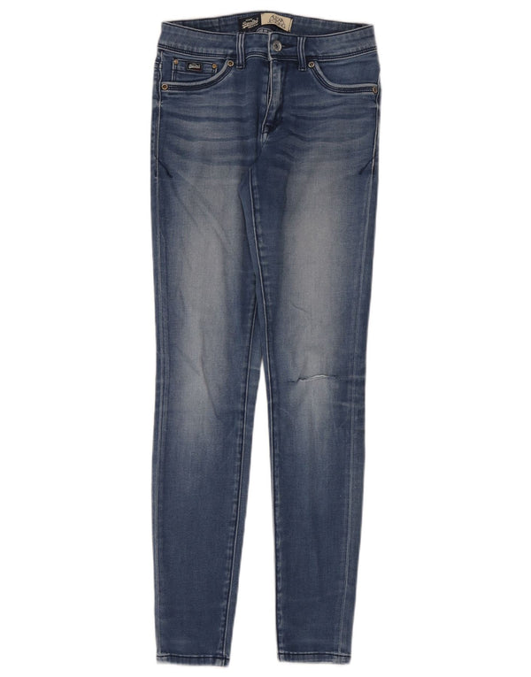 Superdry Womens Alexa Distressed Jegging Jeans W28 L30 Blue Cotton
