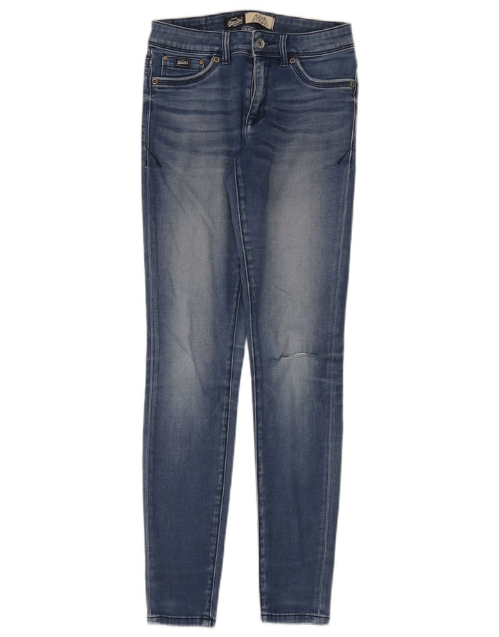 Superdry Womens Alexa Distressed Jegging Jeans W28 L30 Blue Cotton