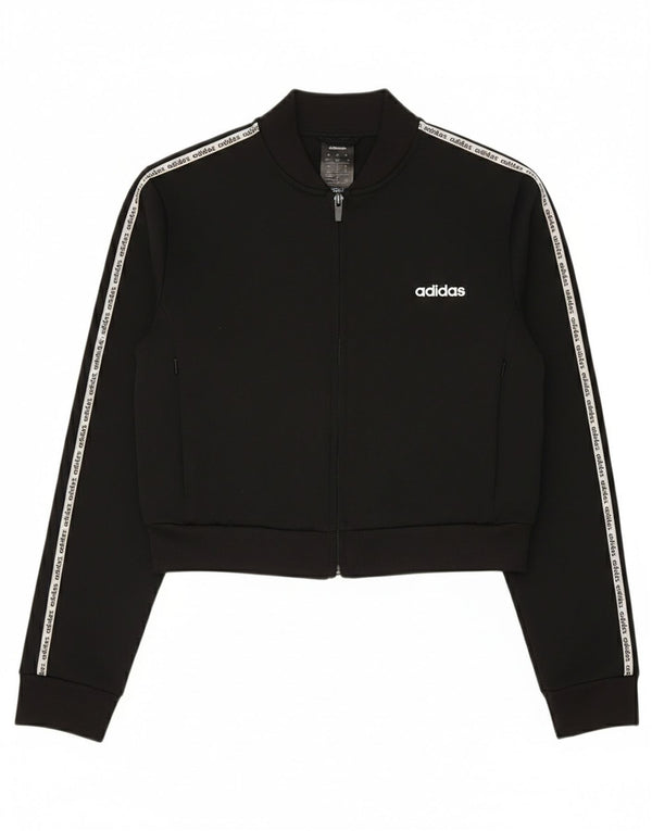 Adidas Dame Climalite Crop Træningsdragt Topjakke UK 12/14 Medium Sort