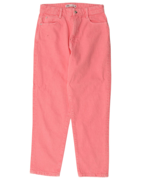 Zara Womens Tapered Jeans EU 38 Small W28 L28 Pink Bomuld