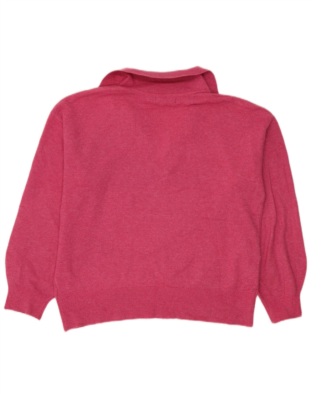 Marks & Spencer Dame Oversized Polo Neck Jumper Sweater UK 14 Medium Pink