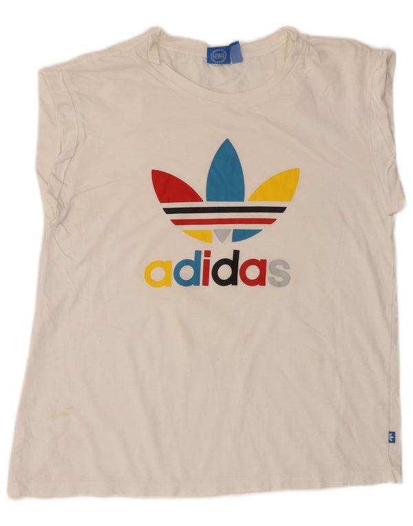 Adidas Kortærmet Grafisk T-Shirt Top UK 14 Medium White