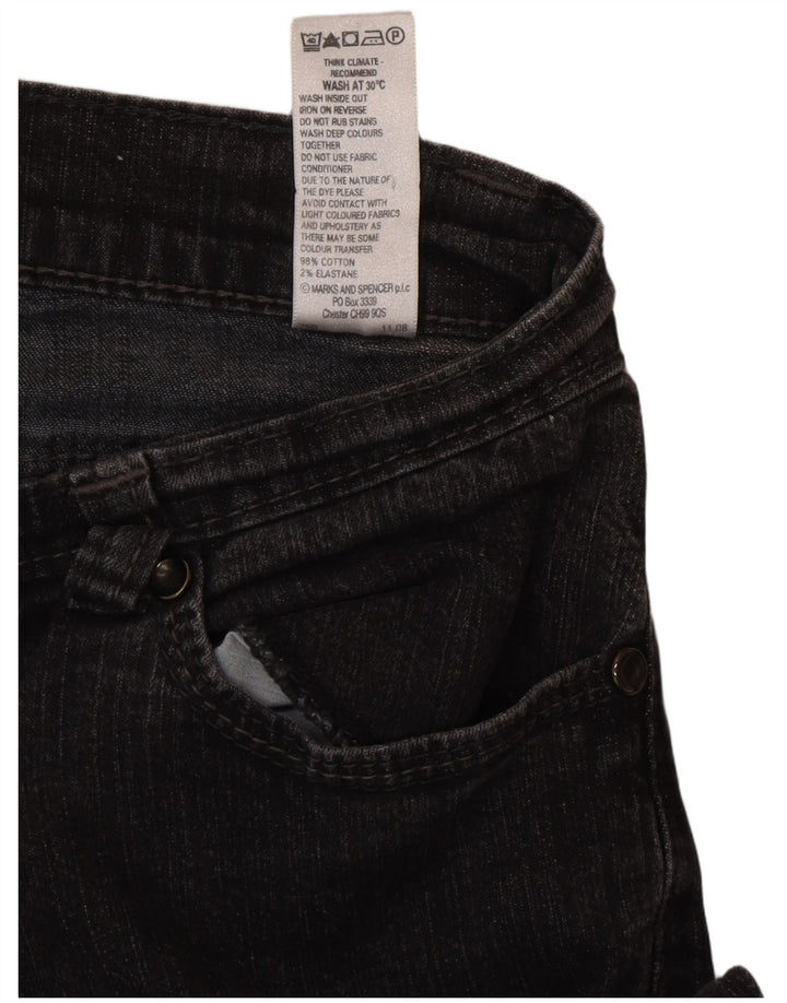 Marks & Spencer Dame Bootcut Jeans UK 10 Small W27 L29 Black Bomuld