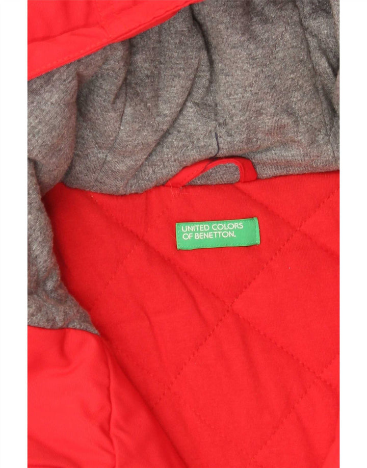 Benetton Herre Hooded Bomber Jacket UK 38 Medium Red Sports