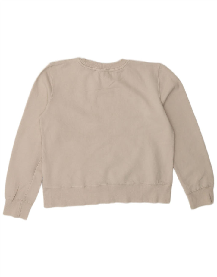 Zara Dame Sweatshirt Jumper UK 10 Small Off White Bomuld