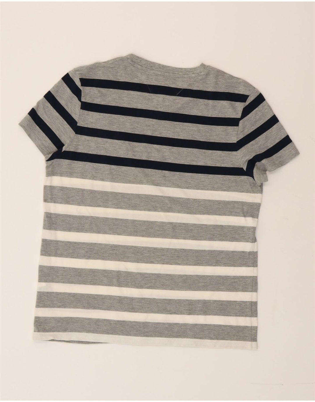 Tommy Hilfiger Herre T-shirt Top Lille grå stribet bomuld