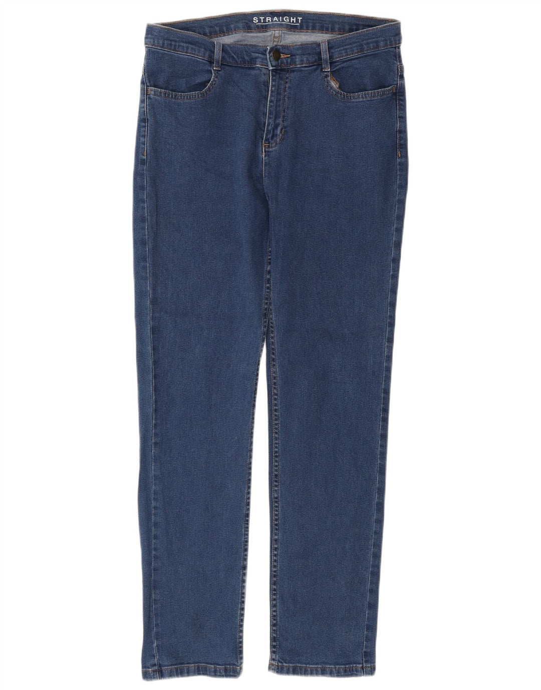 Marks & Spencer Dame Straight Jeans UK 12 Medium W32 L30 Blå Bomuld