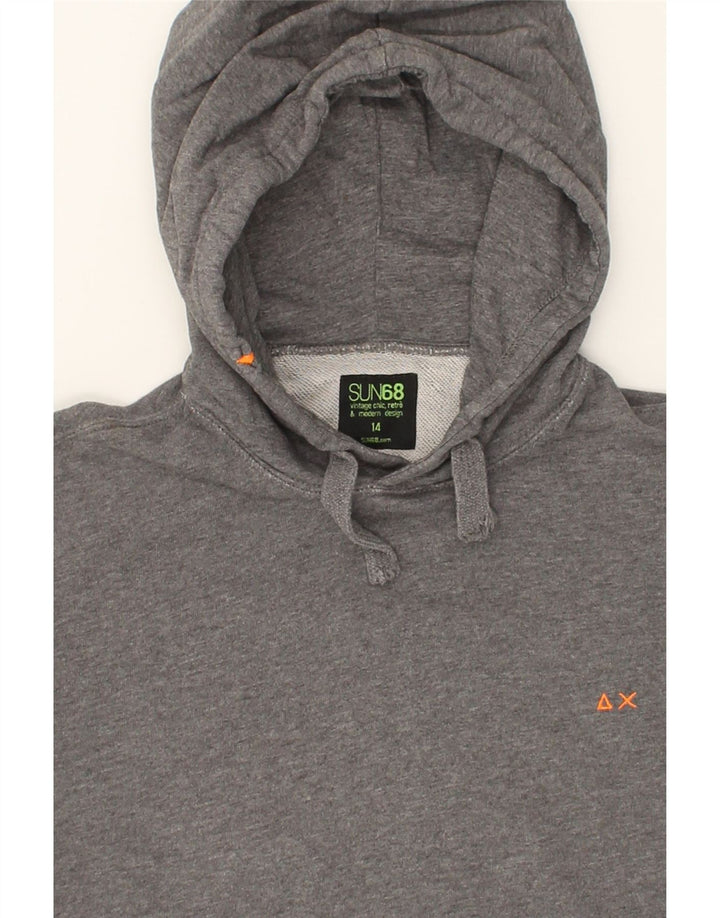 SUN68 Boys Hoodie Jumper 13-14 Years Grey Cotton Vintage Sun68 and Second-Hand Sun68 from Messina Hembry 