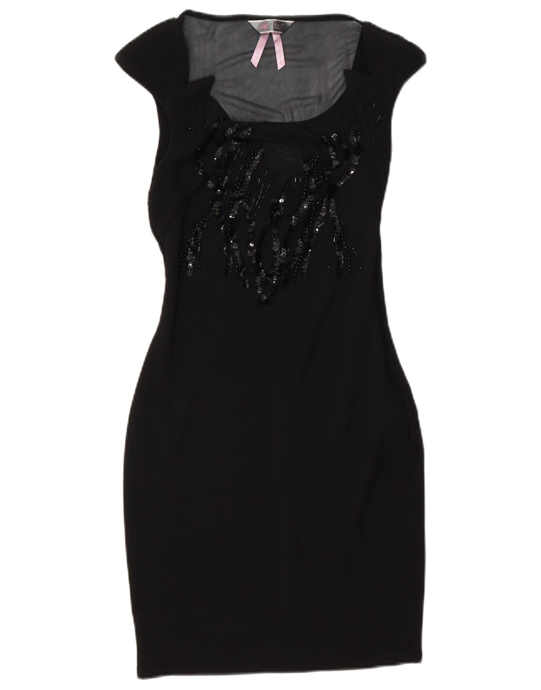 Lipsy Womens Bodycon Dress UK 10 Small Black Polyester