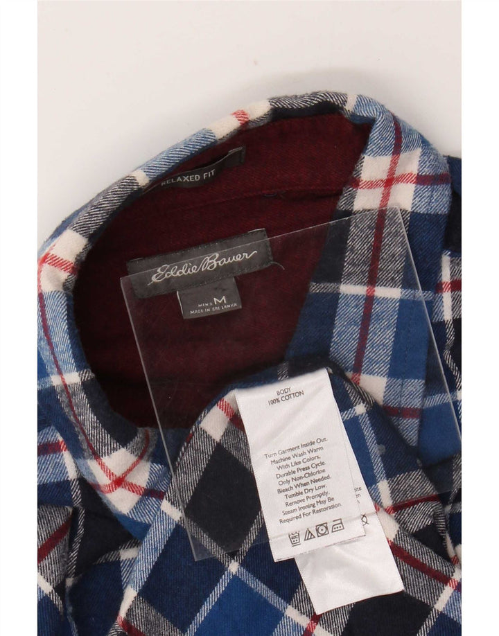 Eddie Bauer Herre Relaxed Fit Flanelskjorte Medium Blue Ternet Bomuld