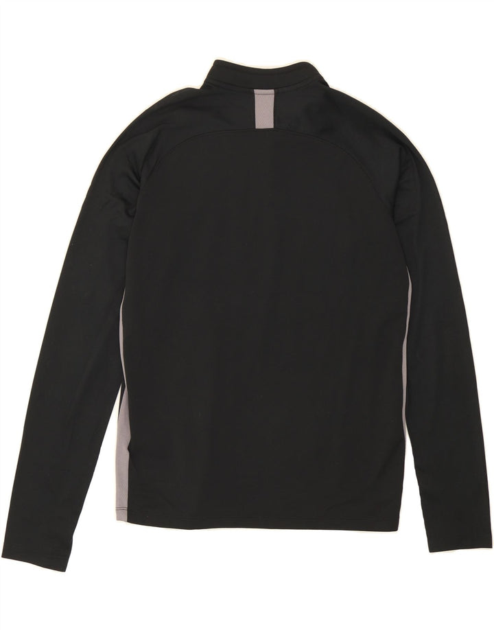 NIKE Boys Zip Neck Pullover Tracksuit Top 13-14 Years XL Black Colourblock Vintage Nike and Second-Hand Nike from Messina Hembry 