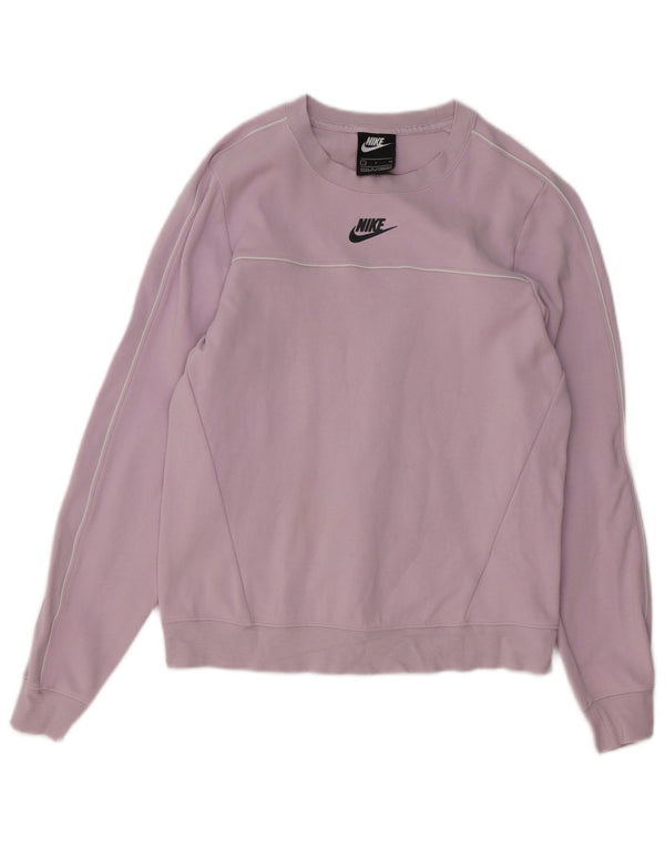 Nike Dame Grafisk Sweatshirt Jumper UK 10 Lille Lilla Bomuld