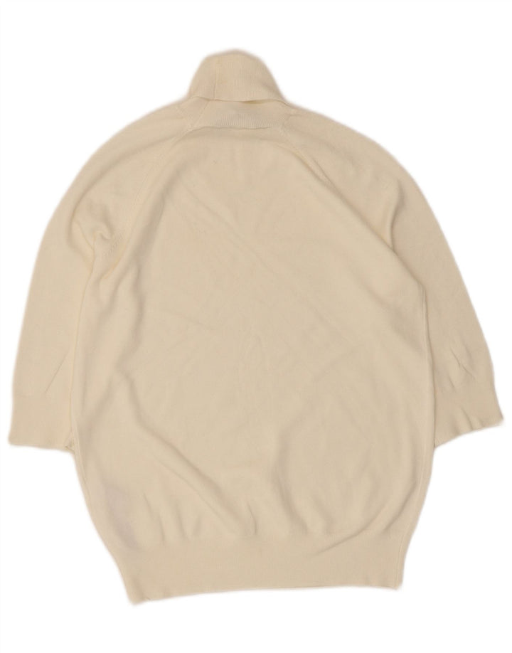 Zara Dame Kortærmet rullehals sweater UK 12 Medium White