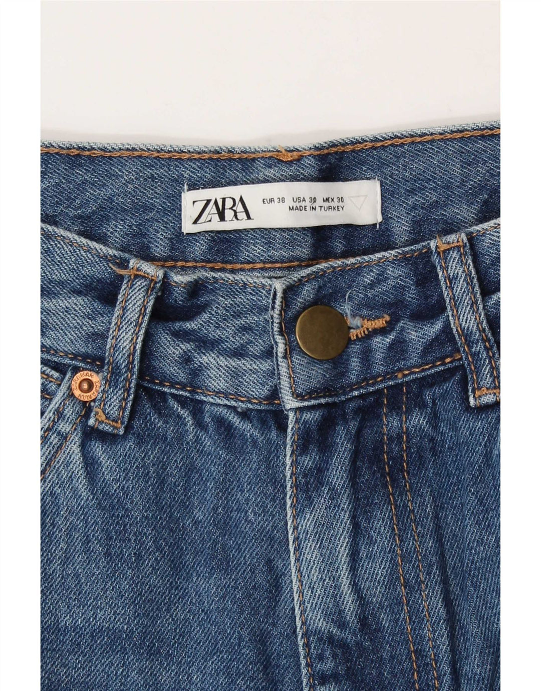 Zara Herre Cargo Straight Jeans EU 38 Small W30 L33 Navy Blue
