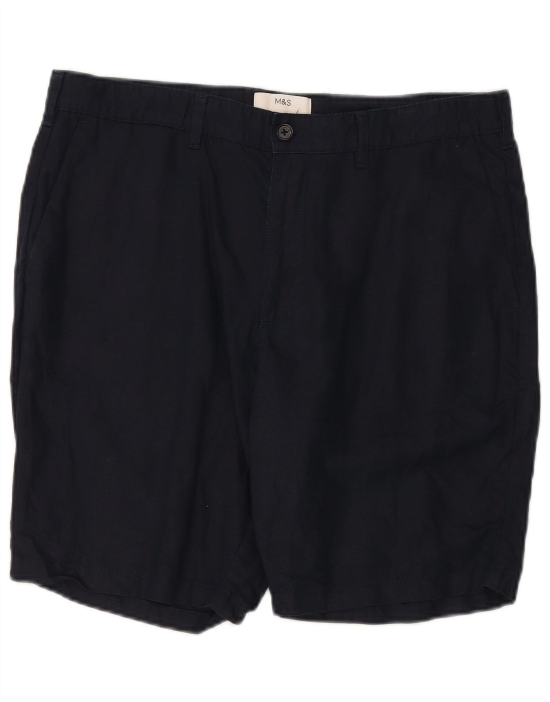 Marks & Spencer Herre Chino Shorts W36 Large Navy Blue Flax