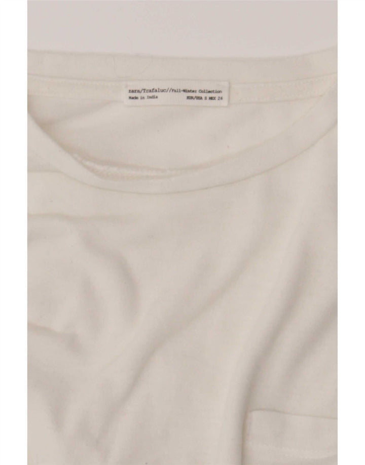 Zara Dame Trafaluc Top Langærmet UK 10 Small White