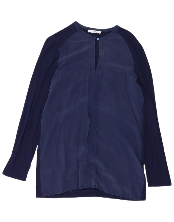 Liu Jo Dame Langærmet Shift Dress UK 10 Small Navy Blue Viscose
