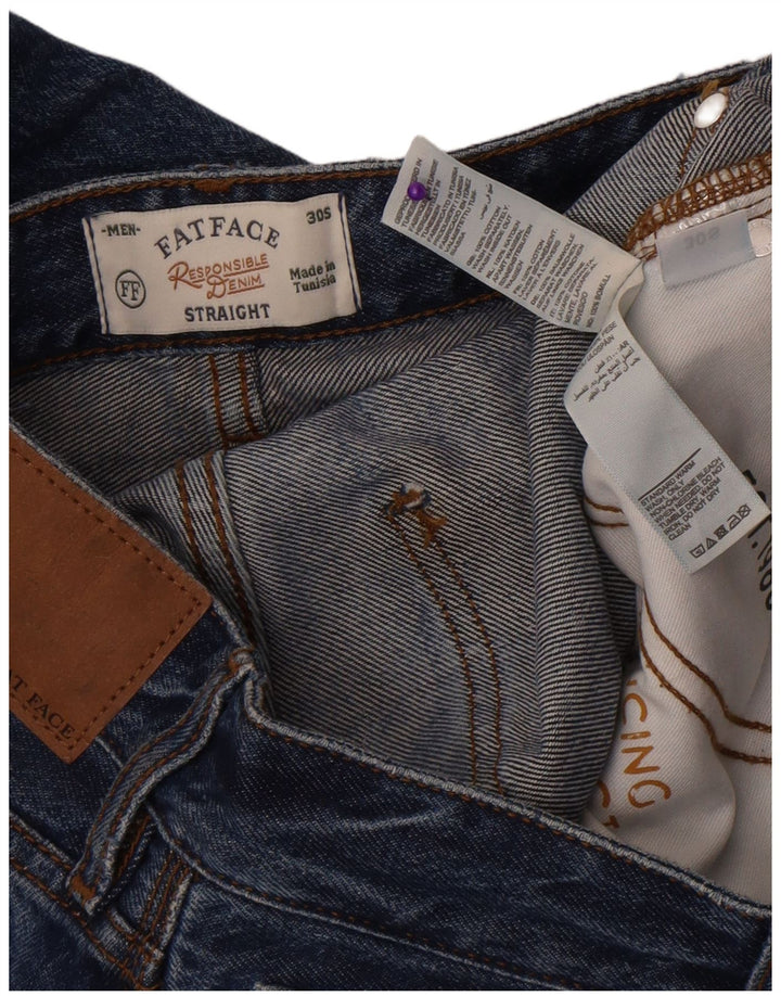 Fat Face Herre Straight Jeans W30 L30 Blå Bomuld