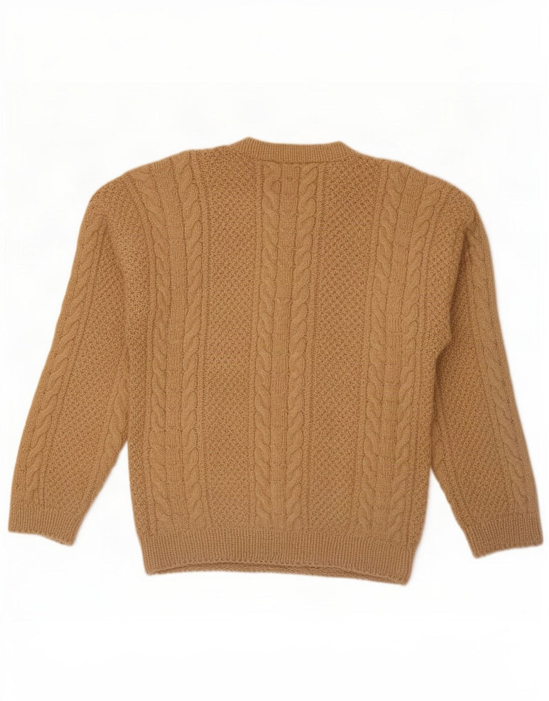 Vintage herre sweater med rund hals, stor brun